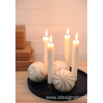 Metal Round Tray Candle Holders For Wedding Decoration